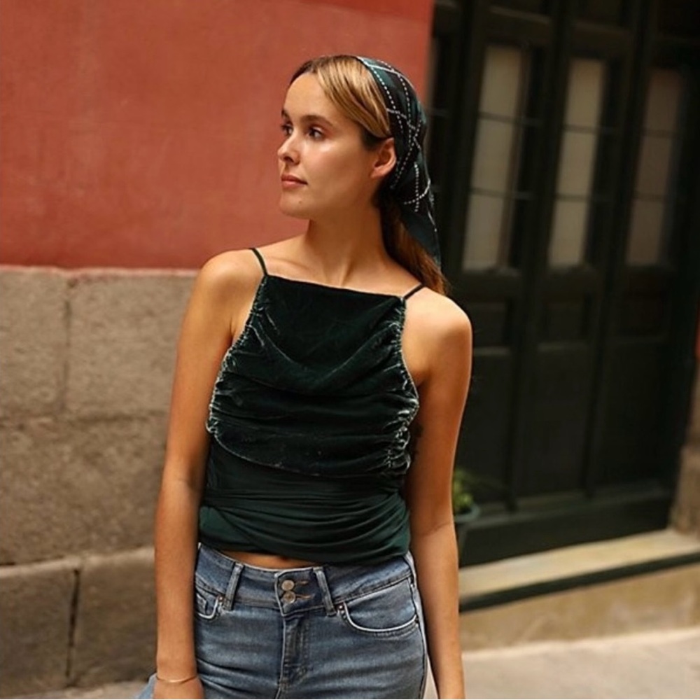 Free People Real Love Velvet Fern Top
